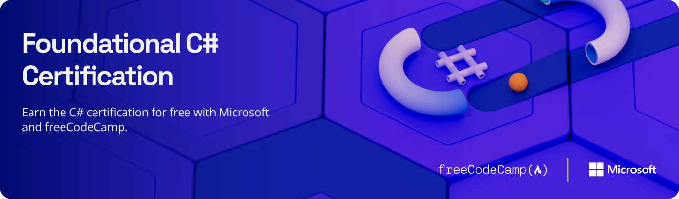 an abstract promo image for the Foundational C# Certification course